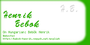 henrik bebok business card